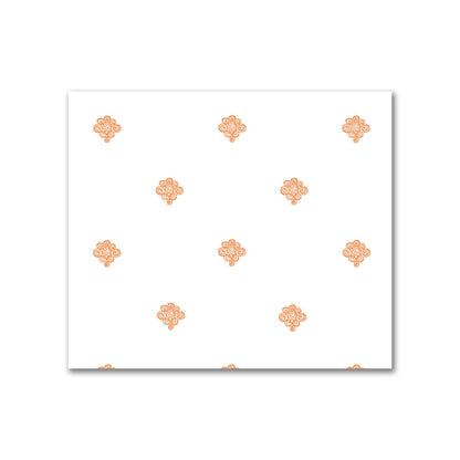 Off-White Cotton Sateen Fabric with Orange Hand-painted Swizzle Motif Print | FACS-1181-171