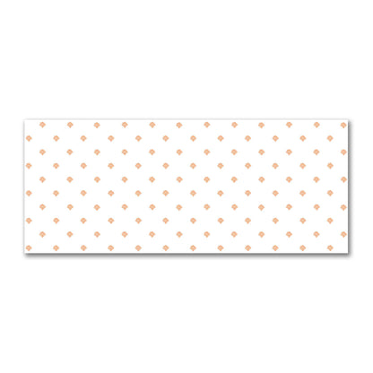 Off-White Cotton Sateen Fabric with Orange Hand-painted Swizzle Motif Print | FACS-1181-171