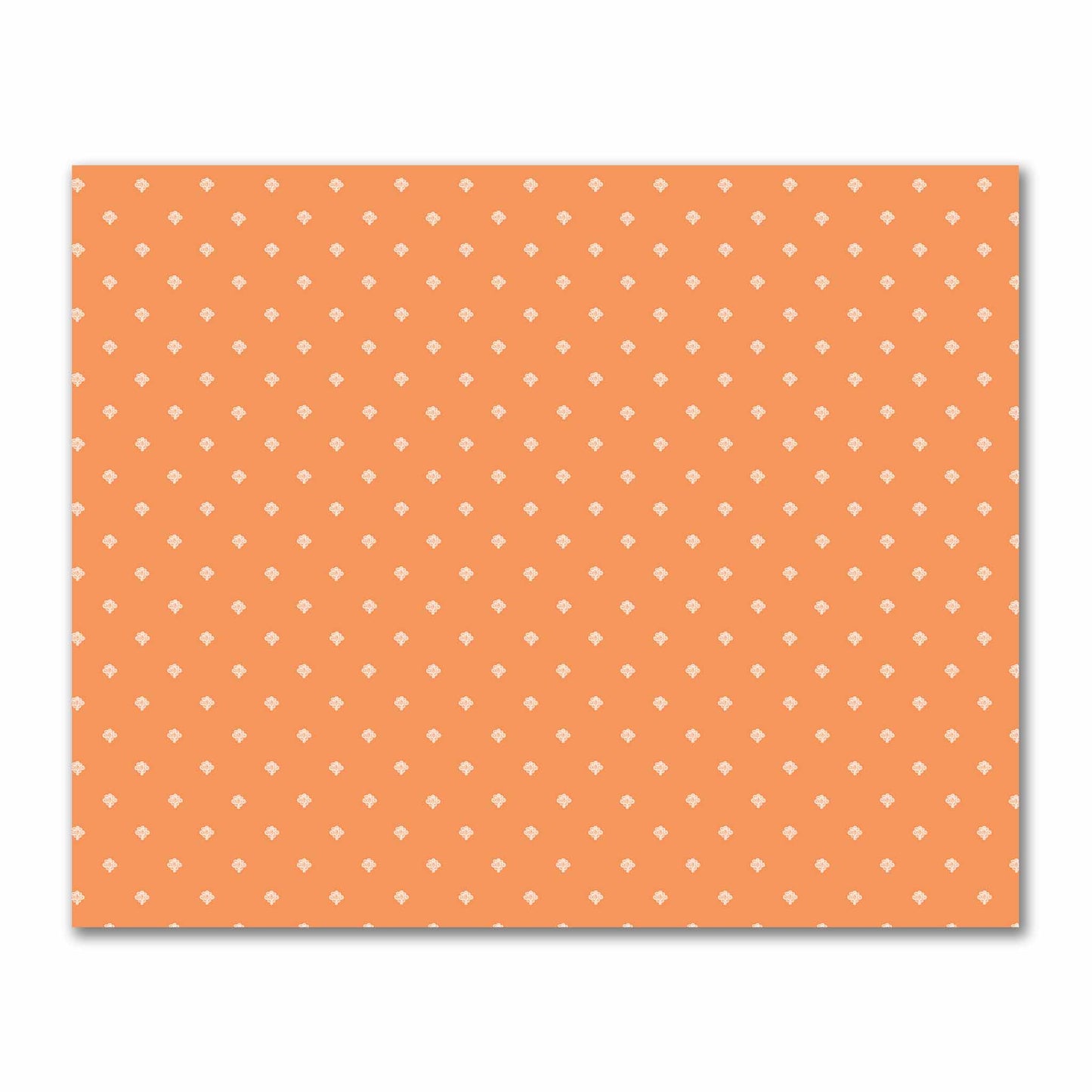 Orange Cotton Sateen Fabric with Off-White Hand-painted Swizzle Motif Print | FACS-1181-172