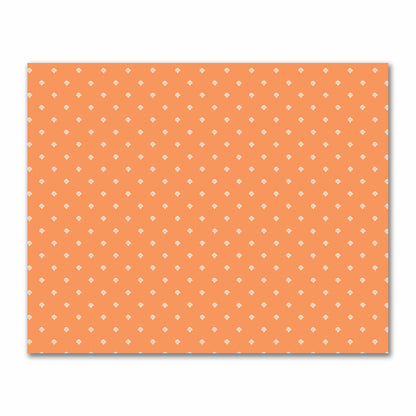 Orange Cotton Sateen Fabric with Off-White Hand-painted Swizzle Motif Print | FACS-1181-172