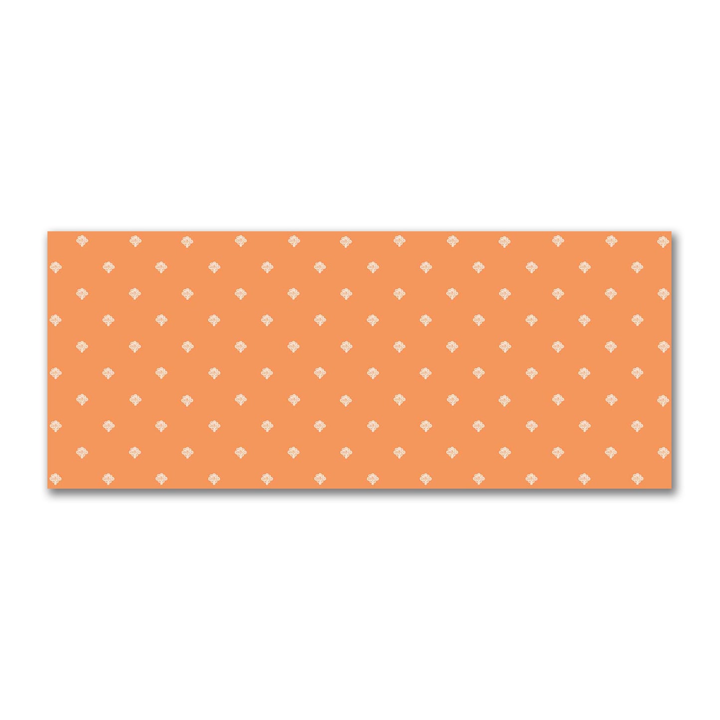 Orange Cotton Sateen Fabric with Off-White Hand-painted Swizzle Motif Print | FACS-1181-172