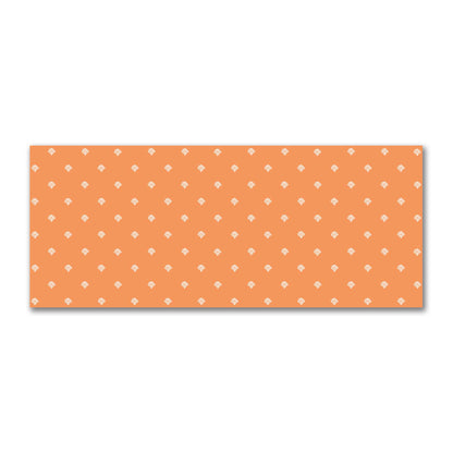 Orange Cotton Sateen Fabric with Off-White Hand-painted Swizzle Motif Print | FACS-1181-172