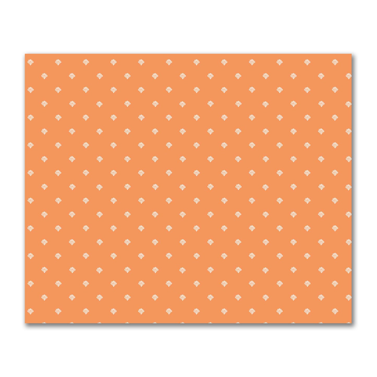 Orange Cotton Sateen Fabric with Off-White Hand-painted Swizzle Motif Print | FACS-1181-172