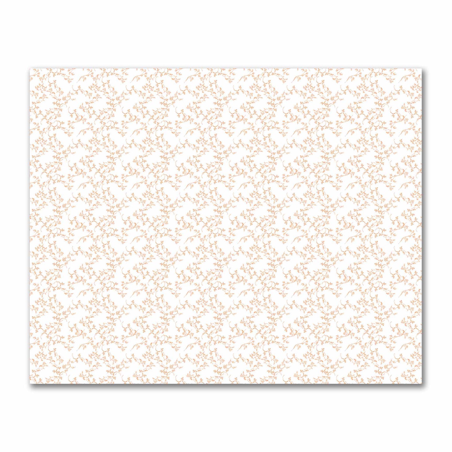 Off-White Cotton Sateen Fabric with Orange Hand-painted Vine Print | FACS-1181-181
