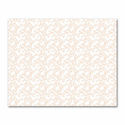 Off-White Cotton Sateen Fabric with Orange Hand-painted Vine Print | FACS-1181-181