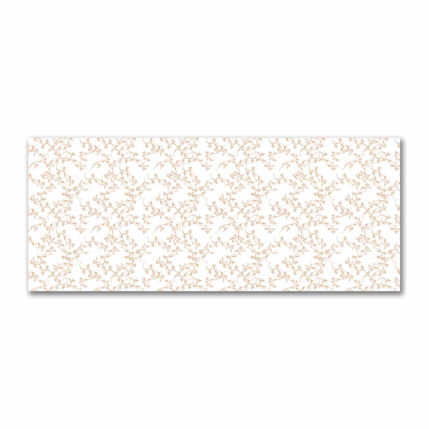 Off-White Cotton Sateen Fabric with Orange Hand-painted Vine Print | FACS-1181-181