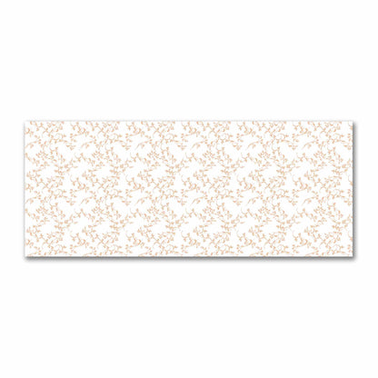 Off-White Cotton Sateen Fabric with Orange Hand-painted Vine Print | FACS-1181-181