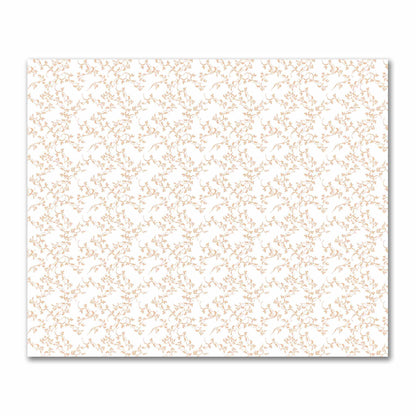 Off-White Cotton Sateen Fabric with Orange Hand-painted Vine Print | FACS-1181-181