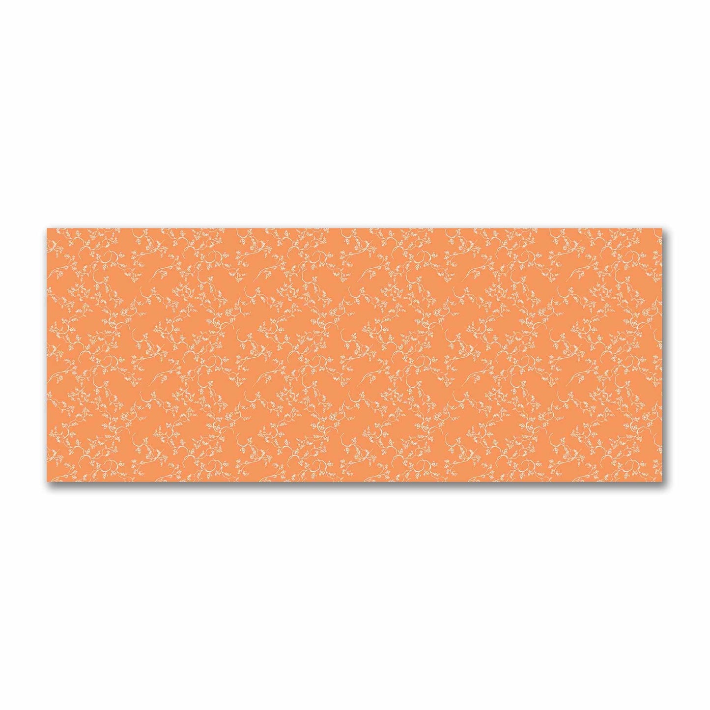 Orange Cotton Sateen Fabric with Off-White Vine Print  | FACS-1181-182