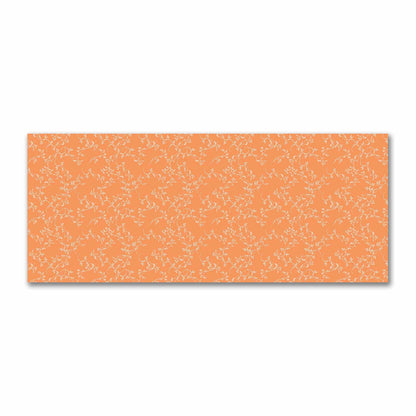 Orange Cotton Sateen Fabric with Off-White Vine Print  | FACS-1181-182