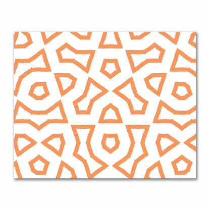 Off-White Cotton Sateen Fabric with Bold Orange Graphic  | FACS-1181-391
