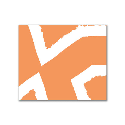Orange Cotton Sateen Fabric with Bold Off-White Graphic  | FACS-1181-392