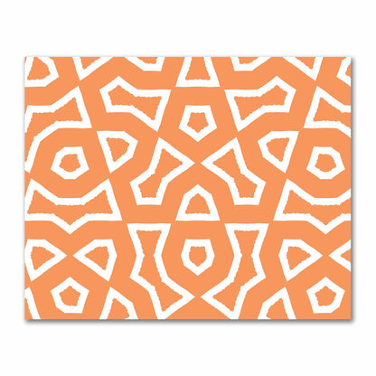 Orange Cotton Sateen Fabric with Bold Off-White Graphic  | FACS-1181-392