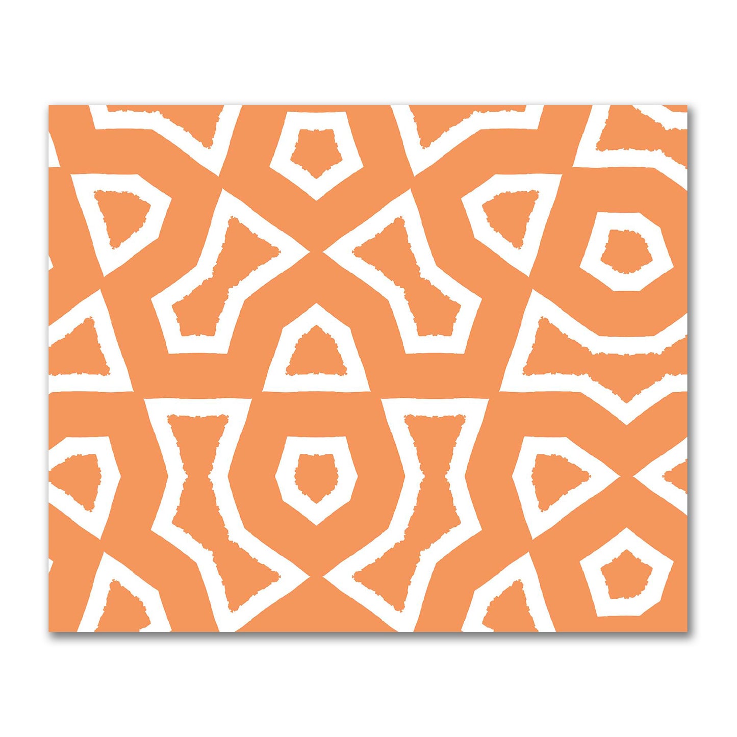 Orange Cotton Sateen Fabric with Bold Off-White Graphic  | FACS-1181-392