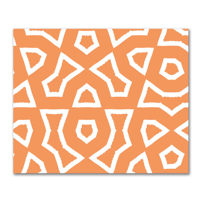 Orange Cotton Sateen Fabric with Bold Off-White Graphic  | FACS-1181-392