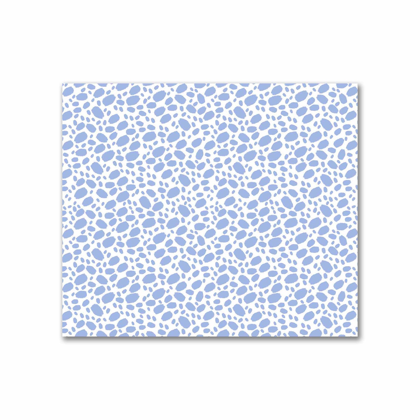 Off-White Cotton Sateen Fabric with Blue Hand-painted Dab Motif Print | FACS-1231-092