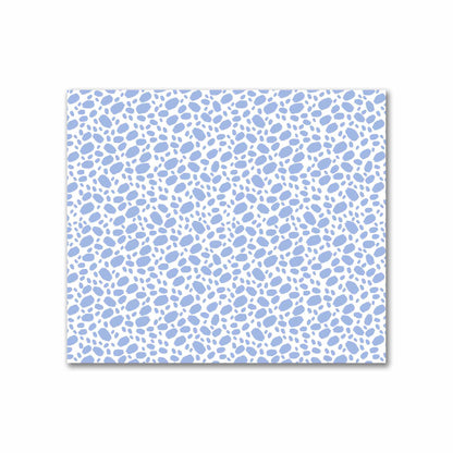 Off-White Cotton Sateen Fabric with Blue Hand-painted Dab Motif Print | FACS-1231-092