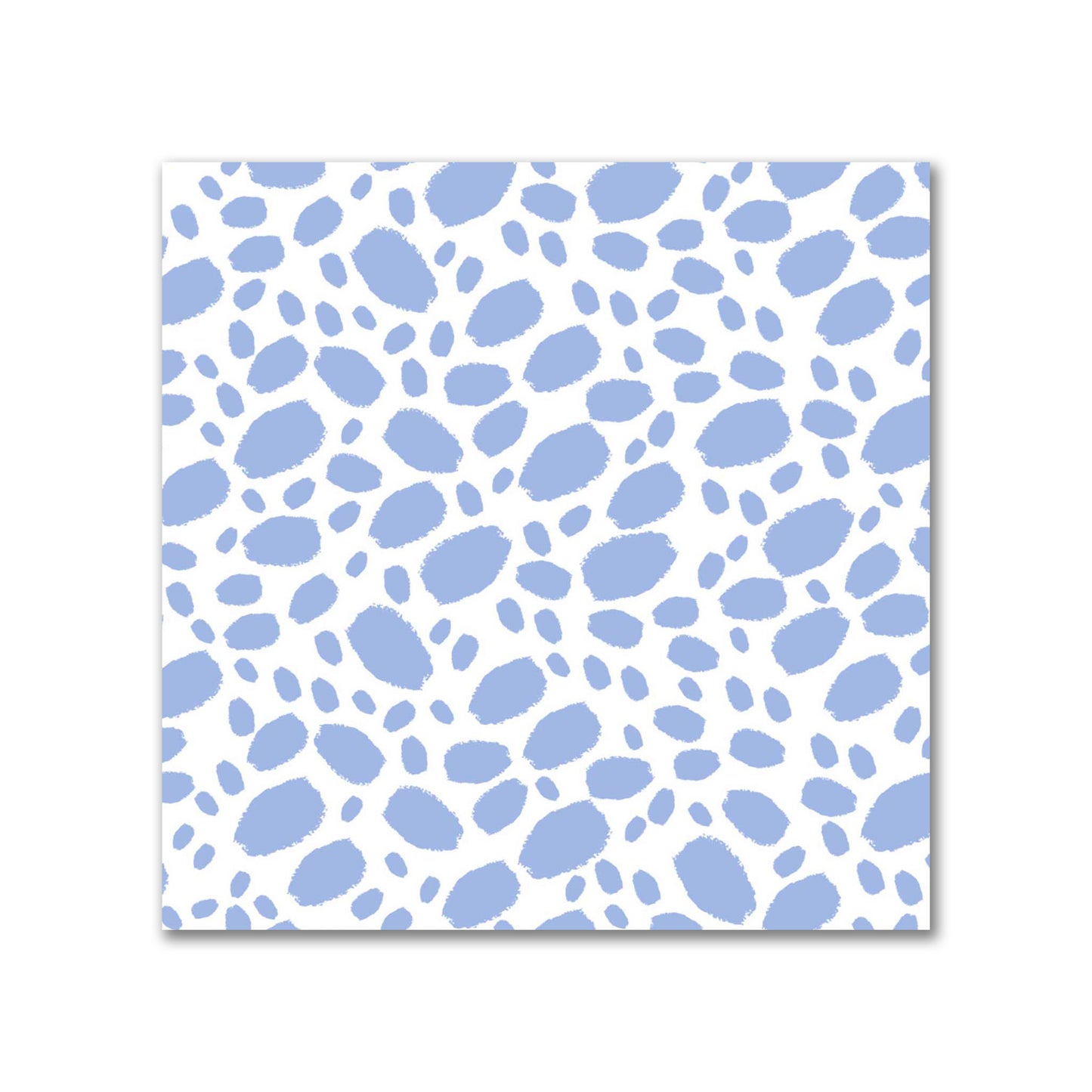 Off-White Cotton Sateen Fabric with Blue Hand-painted Dab Motif Print | FACS-1231-092