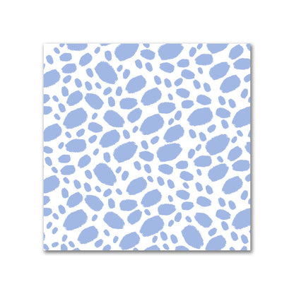 Off-White Cotton Sateen Fabric with Blue Hand-painted Dab Motif Print | FACS-1231-092