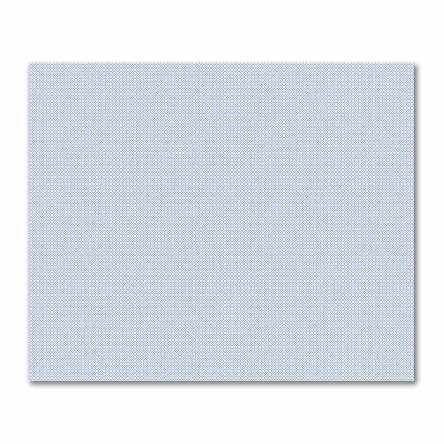 Off-White Cotton Sateen Fabric with Blue Repeating Square Motif Print | FACS-1231-122