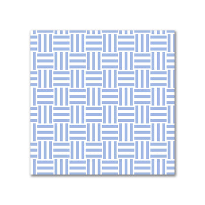 Off-White Cotton Sateen Fabric with Blue Single Weave Motif Print | FACS-1231-142