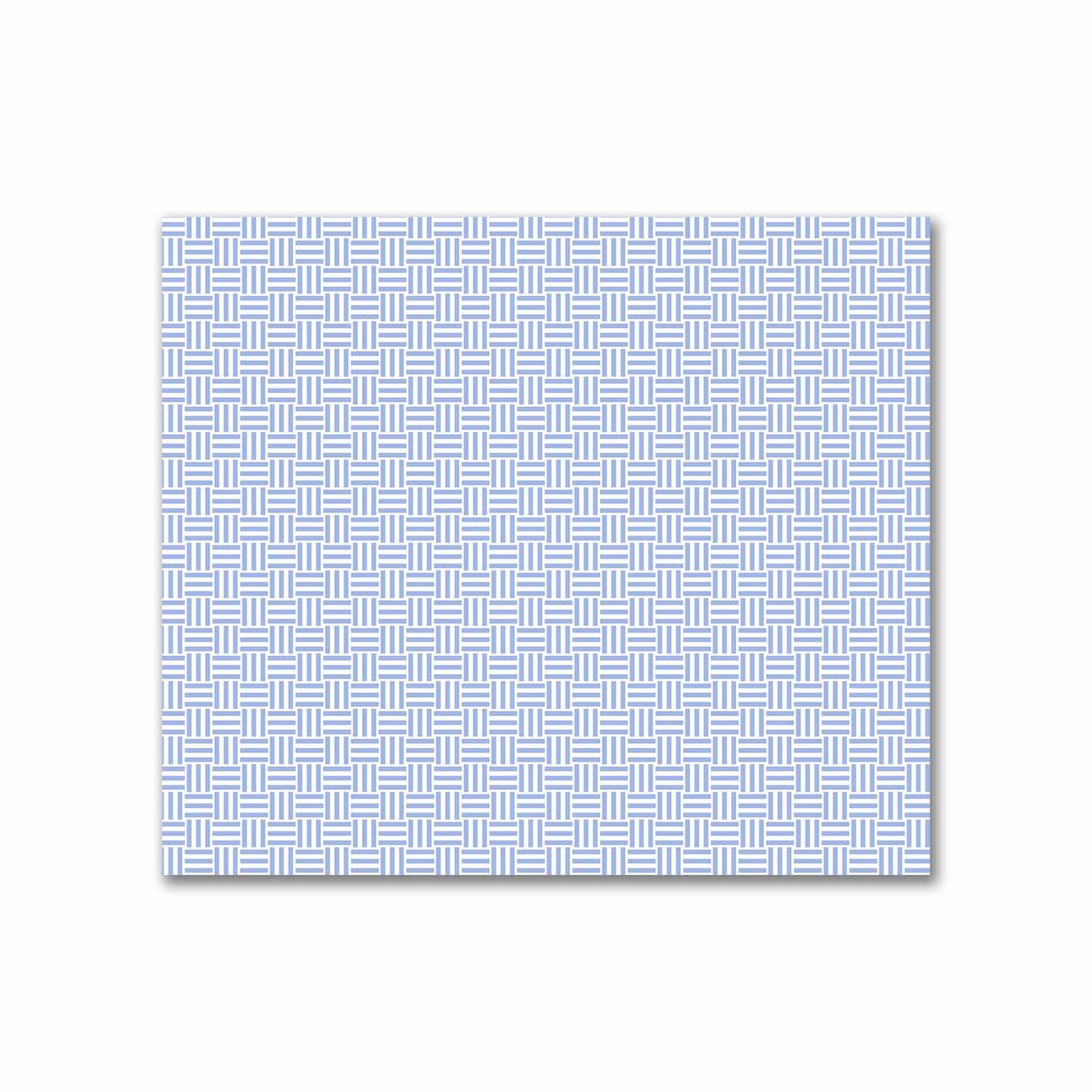 Off-White Cotton Sateen Fabric with Blue Double Weave Motif Print | FACS-1231-144