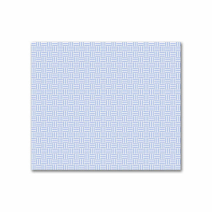 Off-White Cotton Sateen Fabric with Blue Double Weave Motif Print | FACS-1231-144