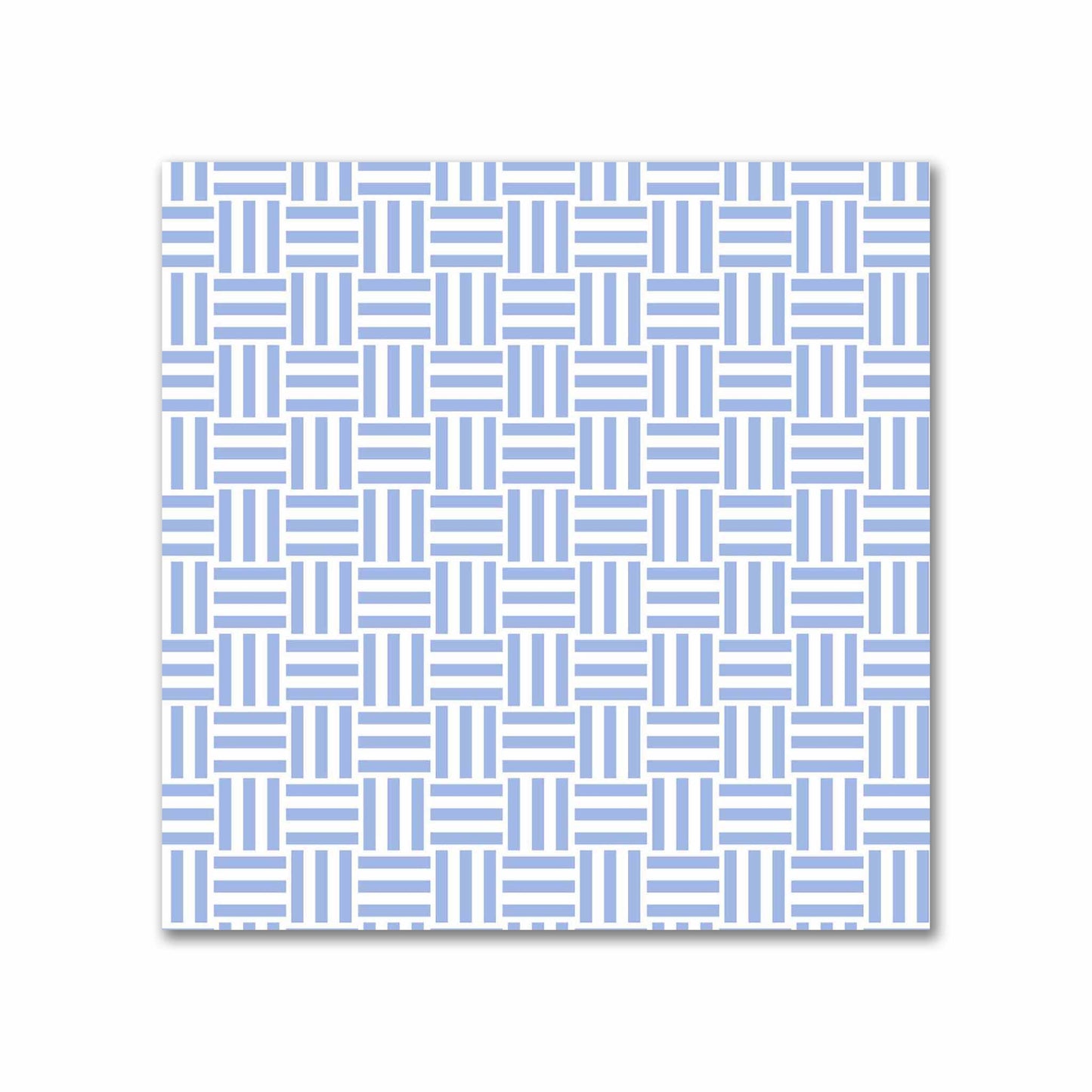 Off-White Cotton Sateen Fabric with Blue Double Weave Motif Print | FACS-1231-144