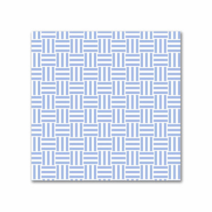 Off-White Cotton Sateen Fabric with Blue Double Weave Motif Print | FACS-1231-144