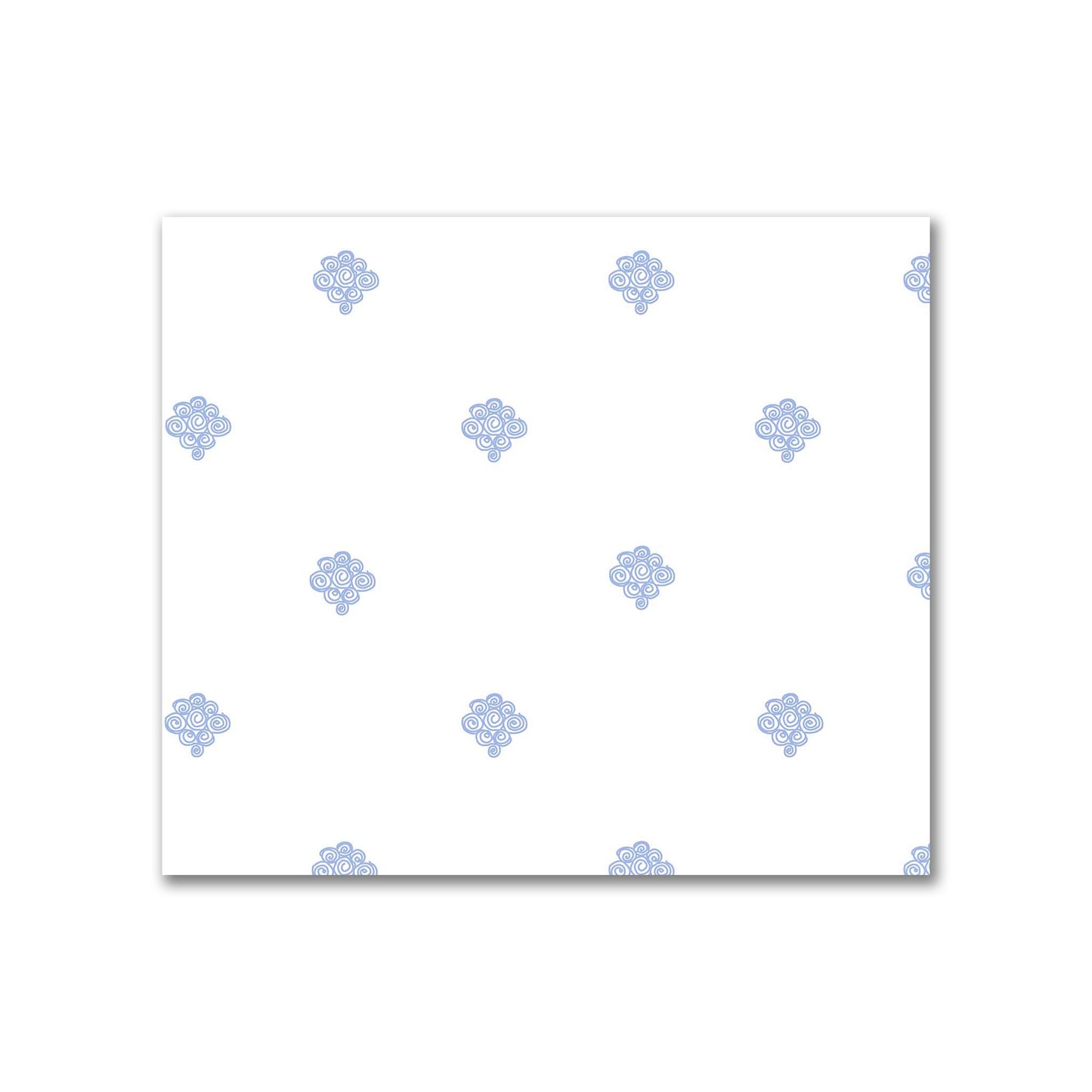 Off-White Cotton Sateen Fabric with Blue Hand-painted Swizzle Motif Print | FACS-1231-171
