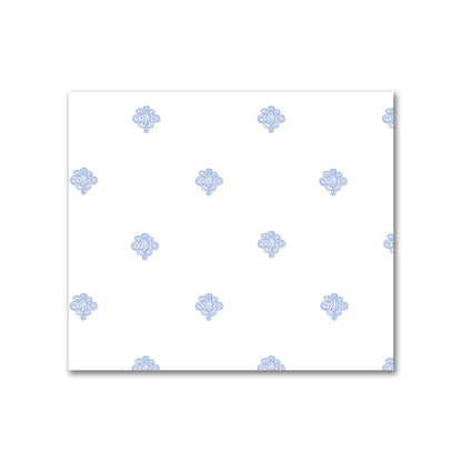 Off-White Cotton Sateen Fabric with Blue Hand-painted Swizzle Motif Print | FACS-1231-171