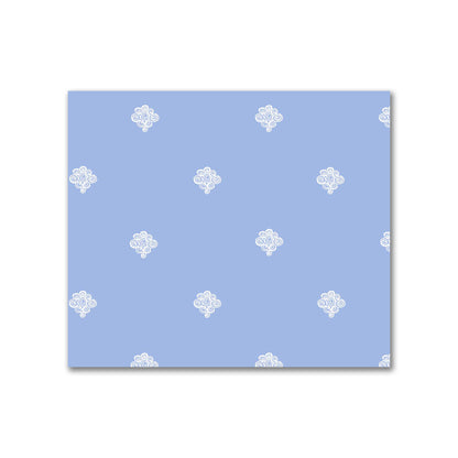 Blue Cotton Sateen Fabric with Off-White Hand-painted Swizzle Motif Print | FACS-1231-172