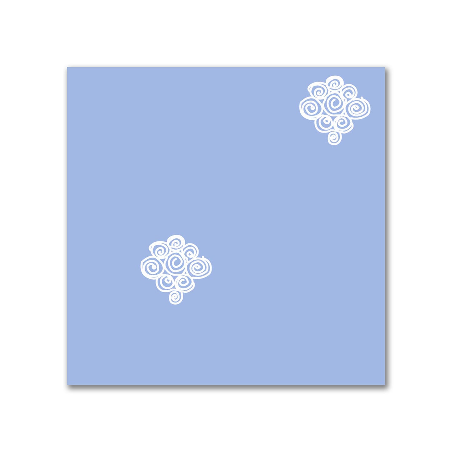 Blue Cotton Sateen Fabric with Off-White Hand-painted Swizzle Motif Print | FACS-1231-172