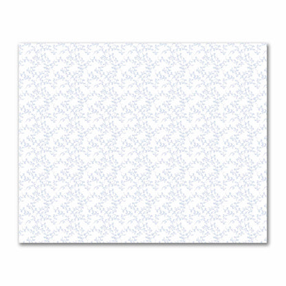 Off-White Cotton Sateen Fabric with Blue Hand-painted Vine Print | FACS-1231-181
