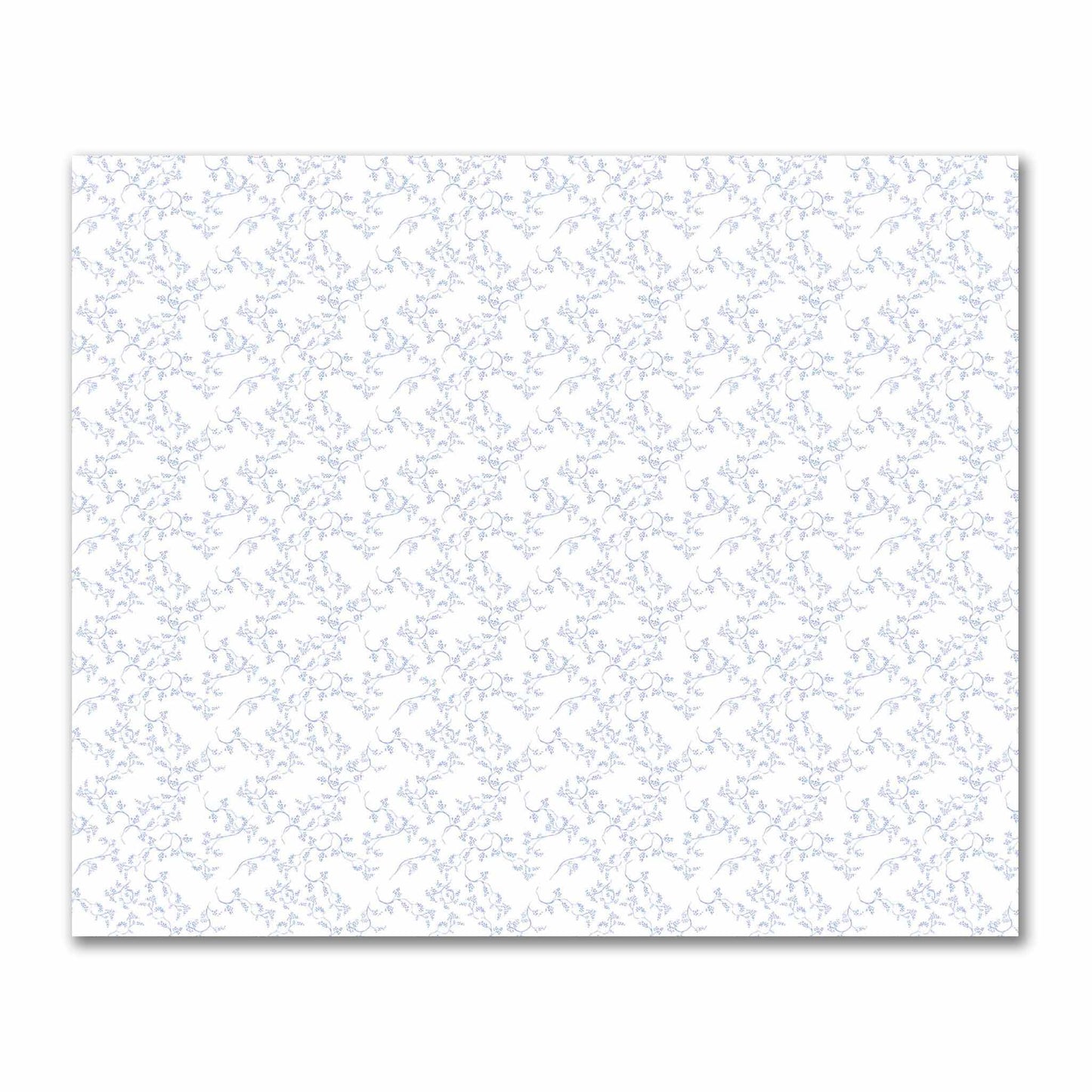 Off-White Cotton Sateen Fabric with Blue Hand-painted Vine Print | FACS-1231-181