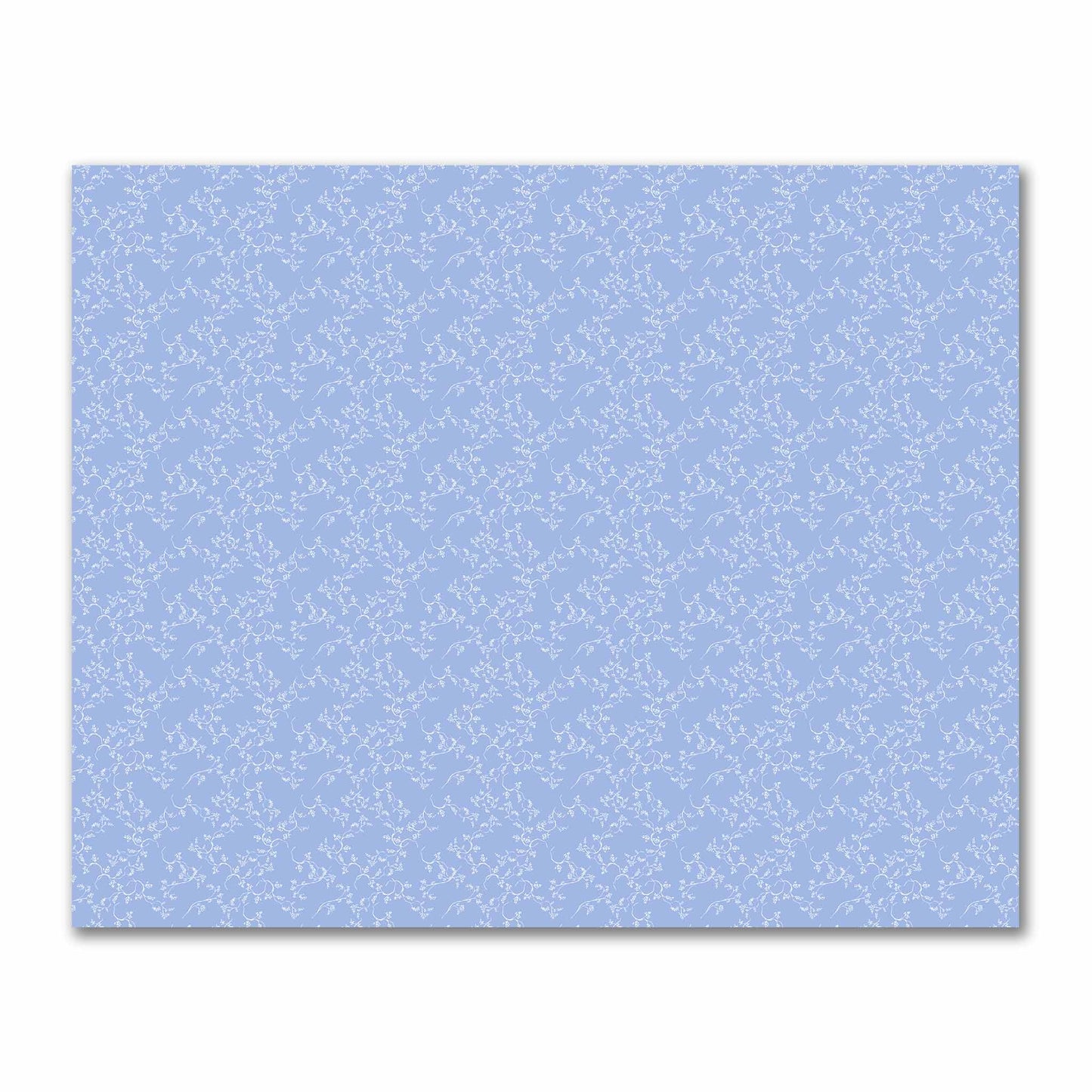 Blue Cotton Sateen Fabric with Off-White Vine Print  | FACS-1231-182