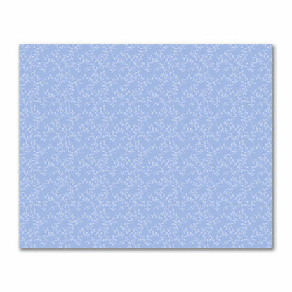 Blue Cotton Sateen Fabric with Off-White Vine Print  | FACS-1231-182