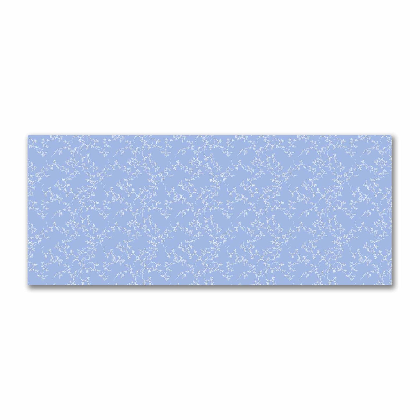 Blue Cotton Sateen Fabric with Off-White Vine Print  | FACS-1231-182