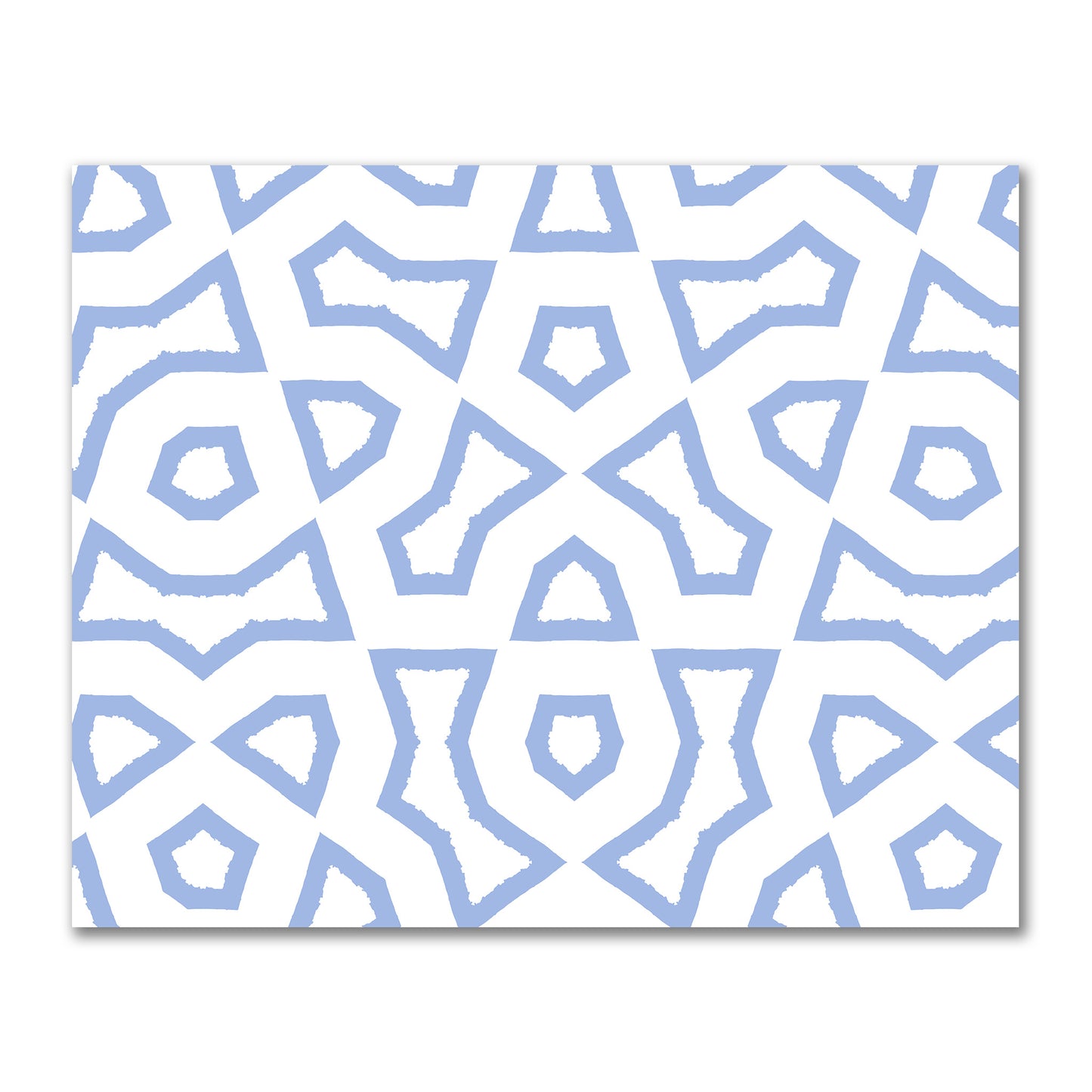 Off-White Cotton Sateen Fabric with Bold Blue Graphic  | FACS-1231-391