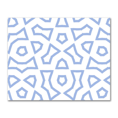 Off-White Cotton Sateen Fabric with Bold Blue Graphic  | FACS-1231-391