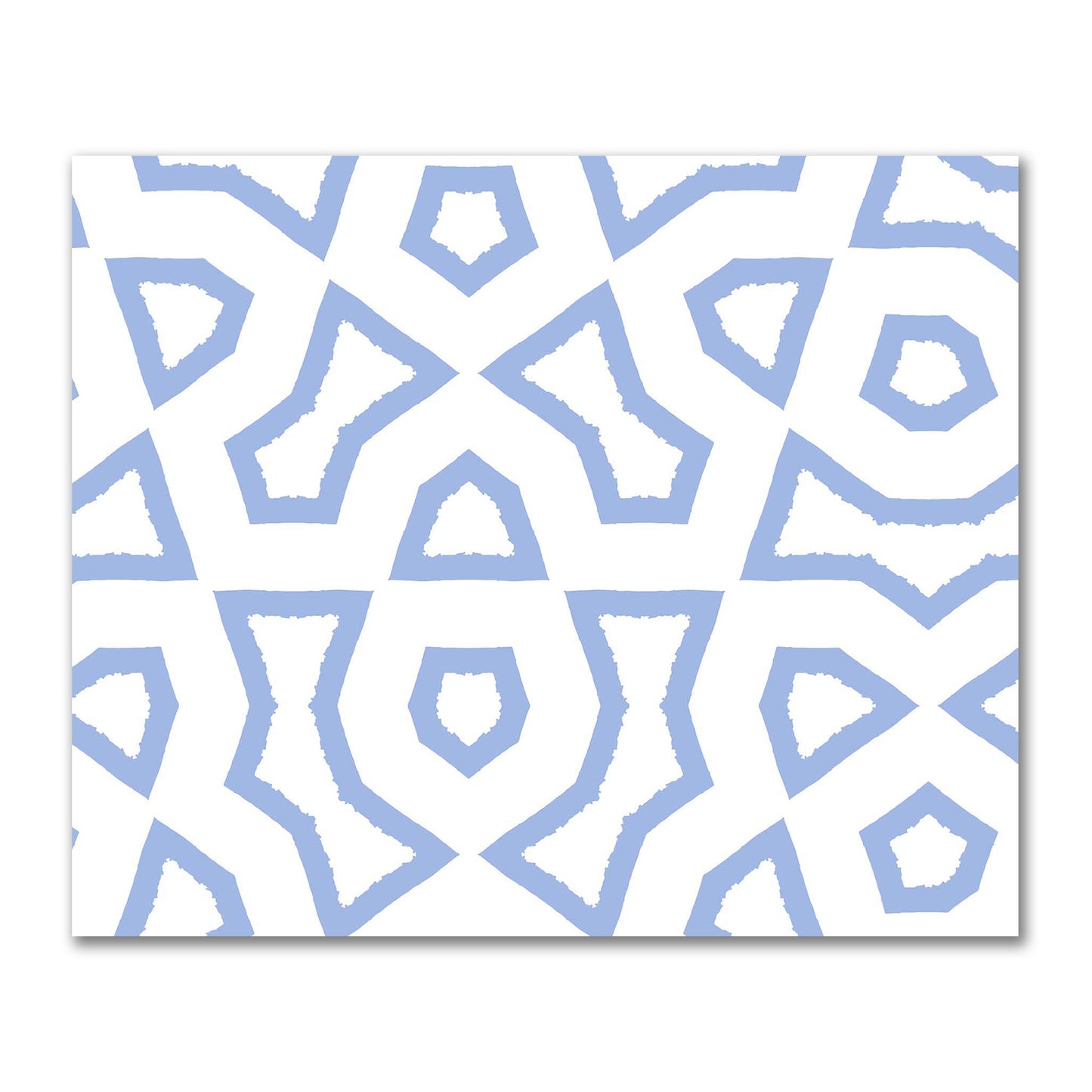 Off-White Cotton Sateen Fabric with Bold Blue Graphic  | FACS-1231-391