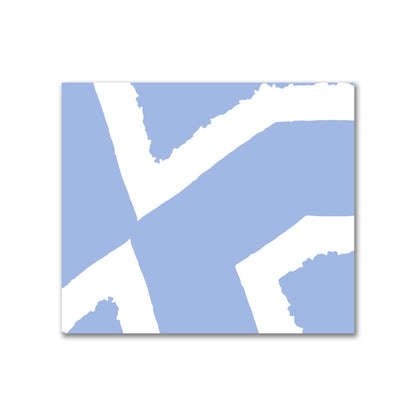 Blue Cotton Sateen Fabric with Bold Off-White Graphic  | FACS-1231-392