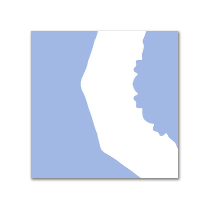 Blue Cotton Sateen Fabric with Bold Off-White Graphic  | FACS-1231-392