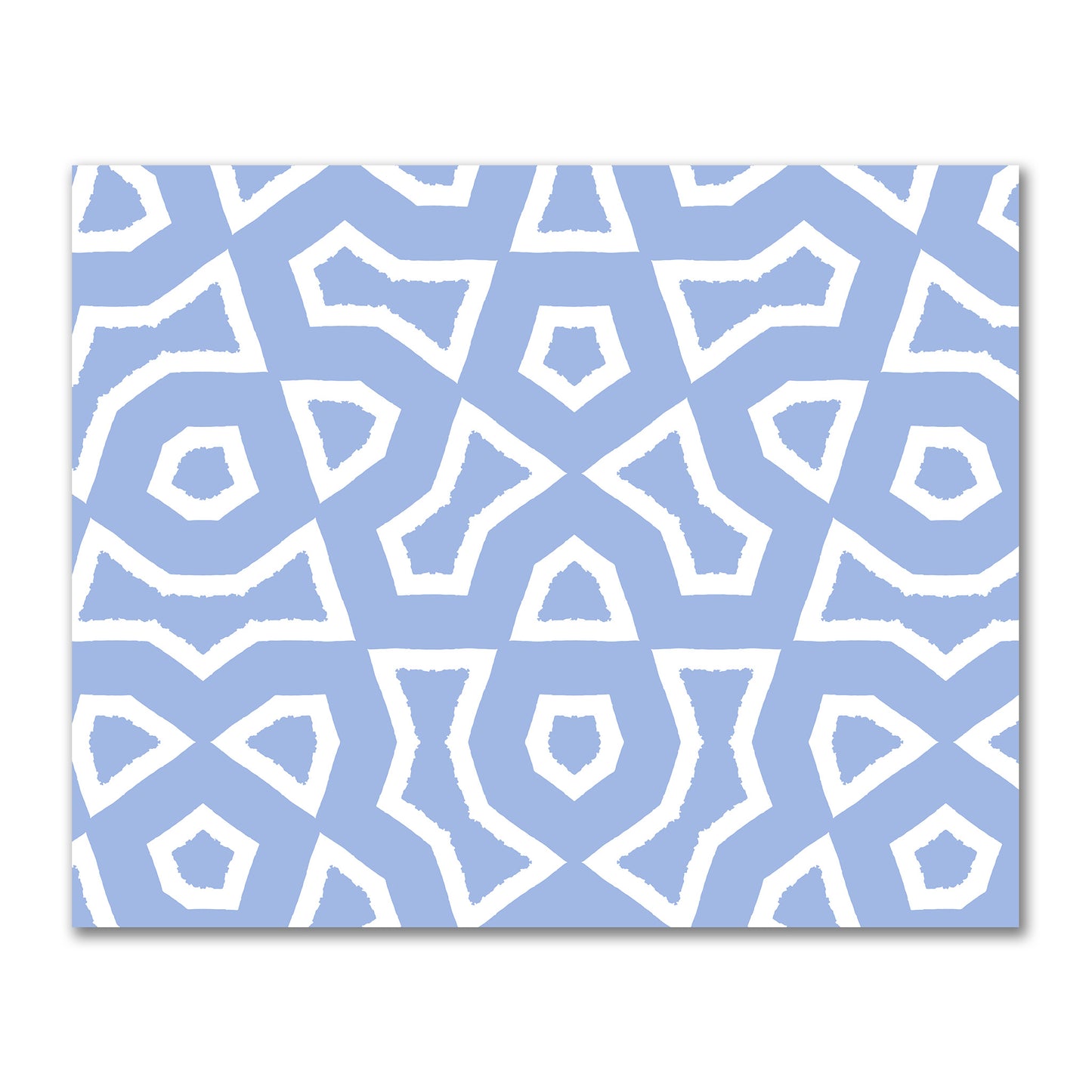 Blue Cotton Sateen Fabric with Bold Off-White Graphic  | FACS-1231-392