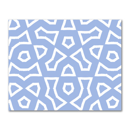 Blue Cotton Sateen Fabric with Bold Off-White Graphic  | FACS-1231-392