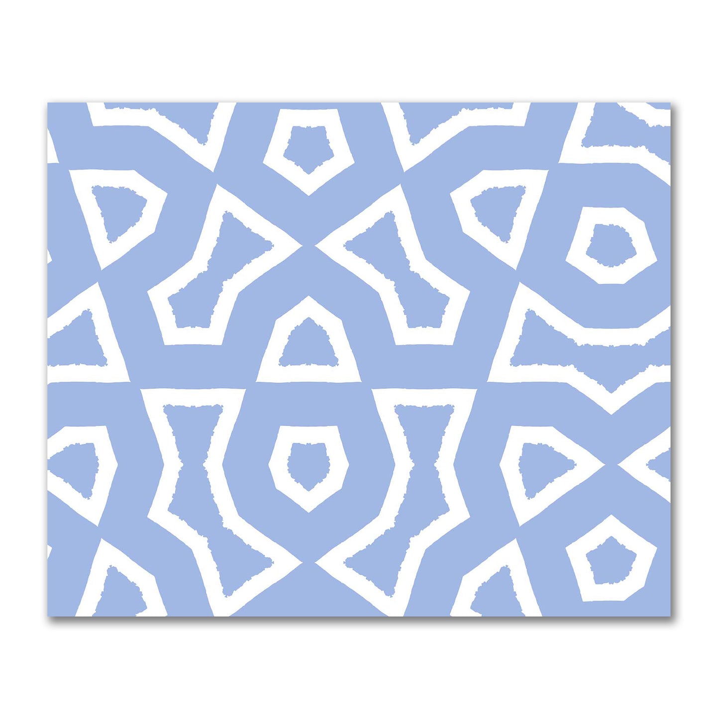 Blue Cotton Sateen Fabric with Bold Off-White Graphic  | FACS-1231-392