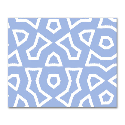 Blue Cotton Sateen Fabric with Bold Off-White Graphic  | FACS-1231-392