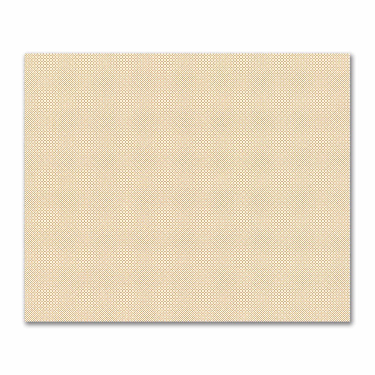 Off-White Cotton Sateen Fabric with Pale Orange Repeating Square Motif Print | FACS-1232-122