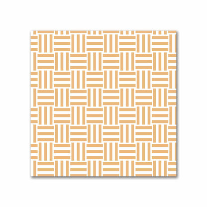 Off-White Cotton Sateen Fabric with Pale Orange Single Weave Motif Print | FACS-1232-142
