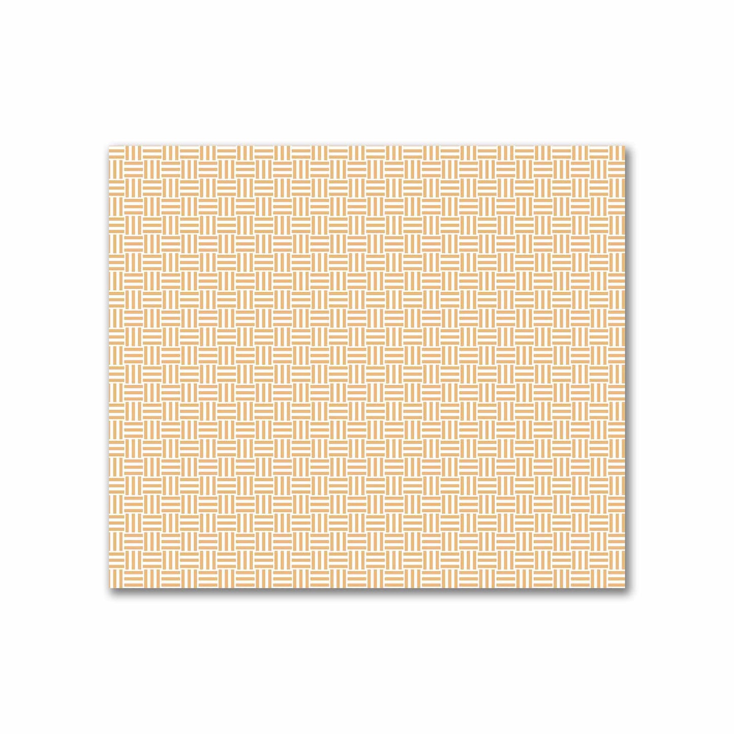 Off-White Cotton Sateen Fabric with Pale Orange Double Weave Motif Print | FACS-1232-144